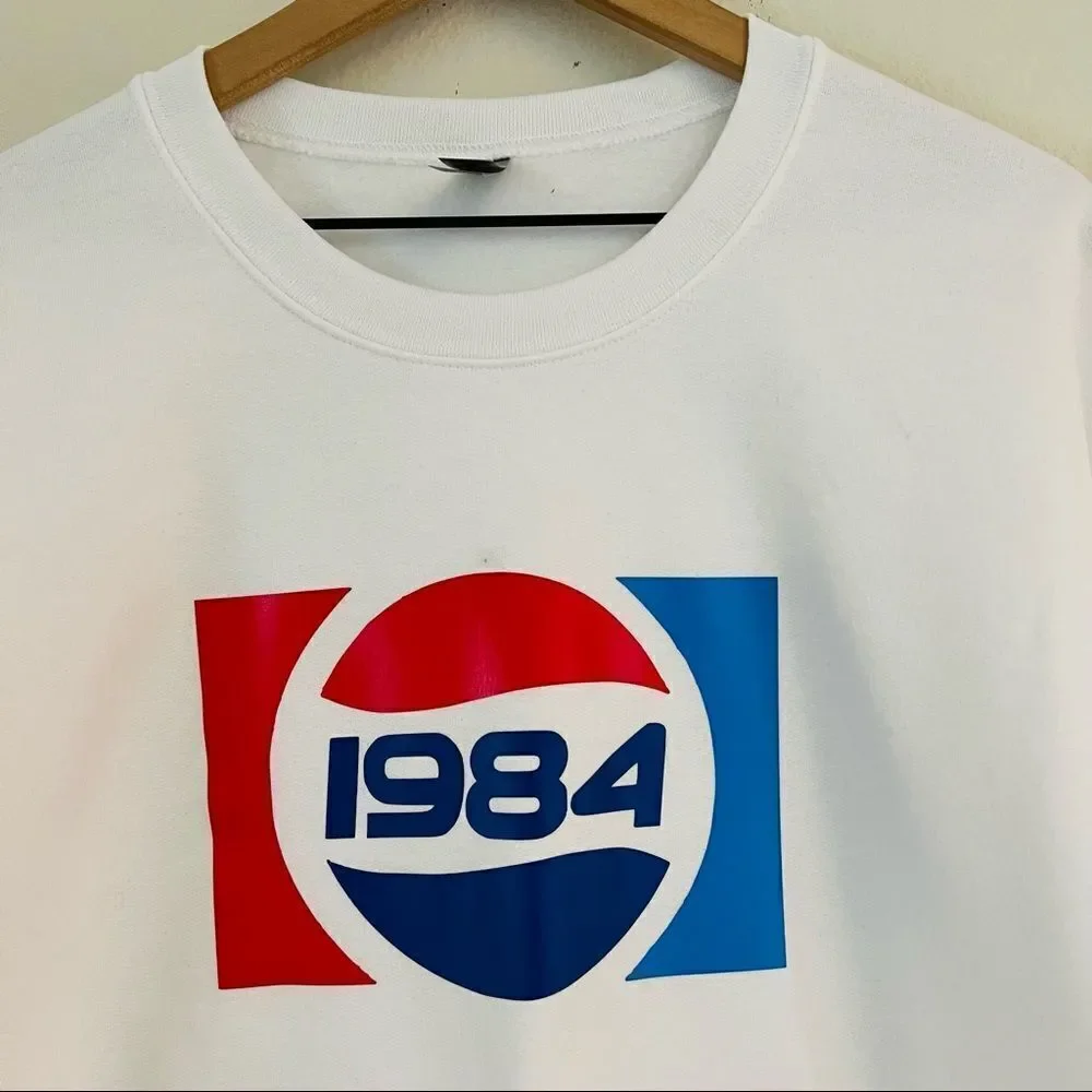CUSTOM Unisex Pepsi Retro Logo Year Red/White/Blue Sweater NWOT